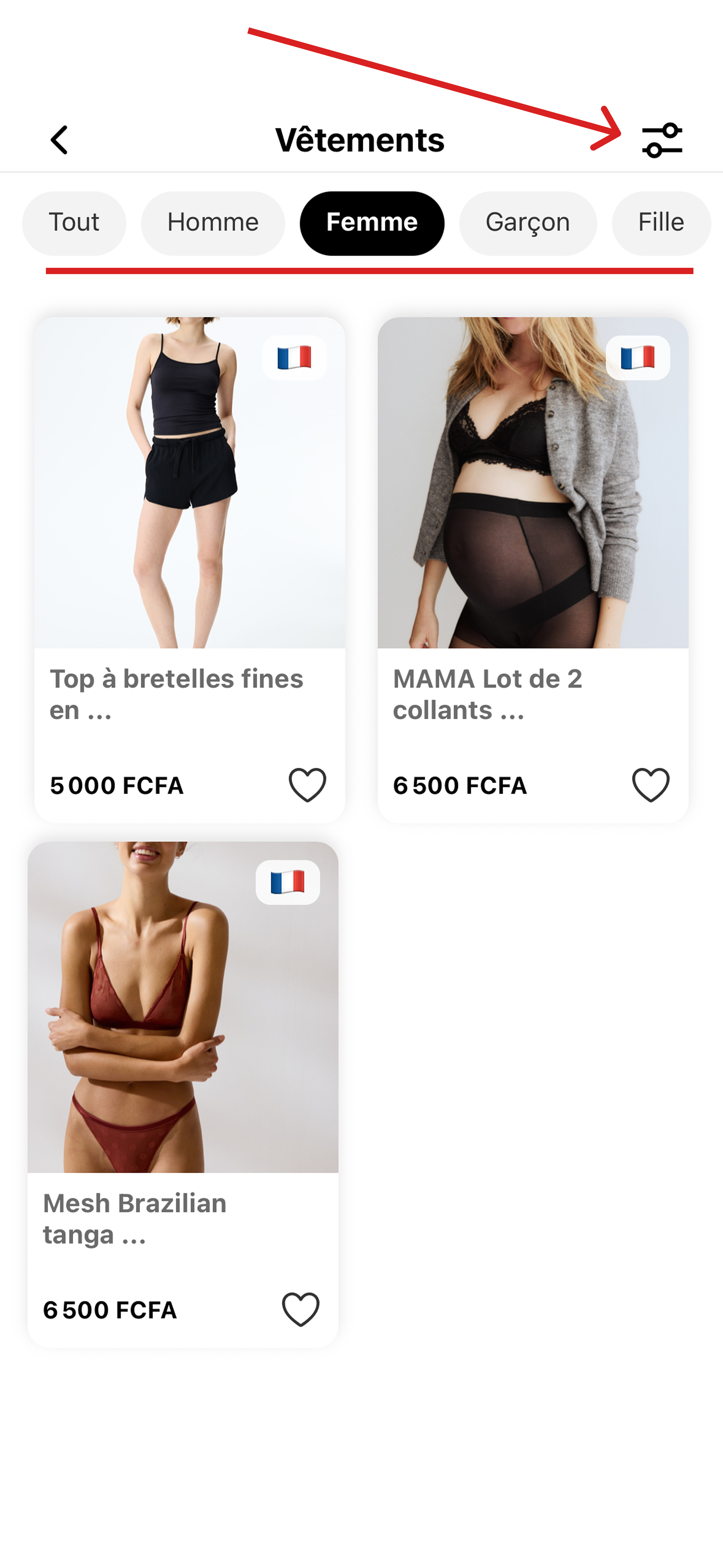 Sous-catégories disponibles