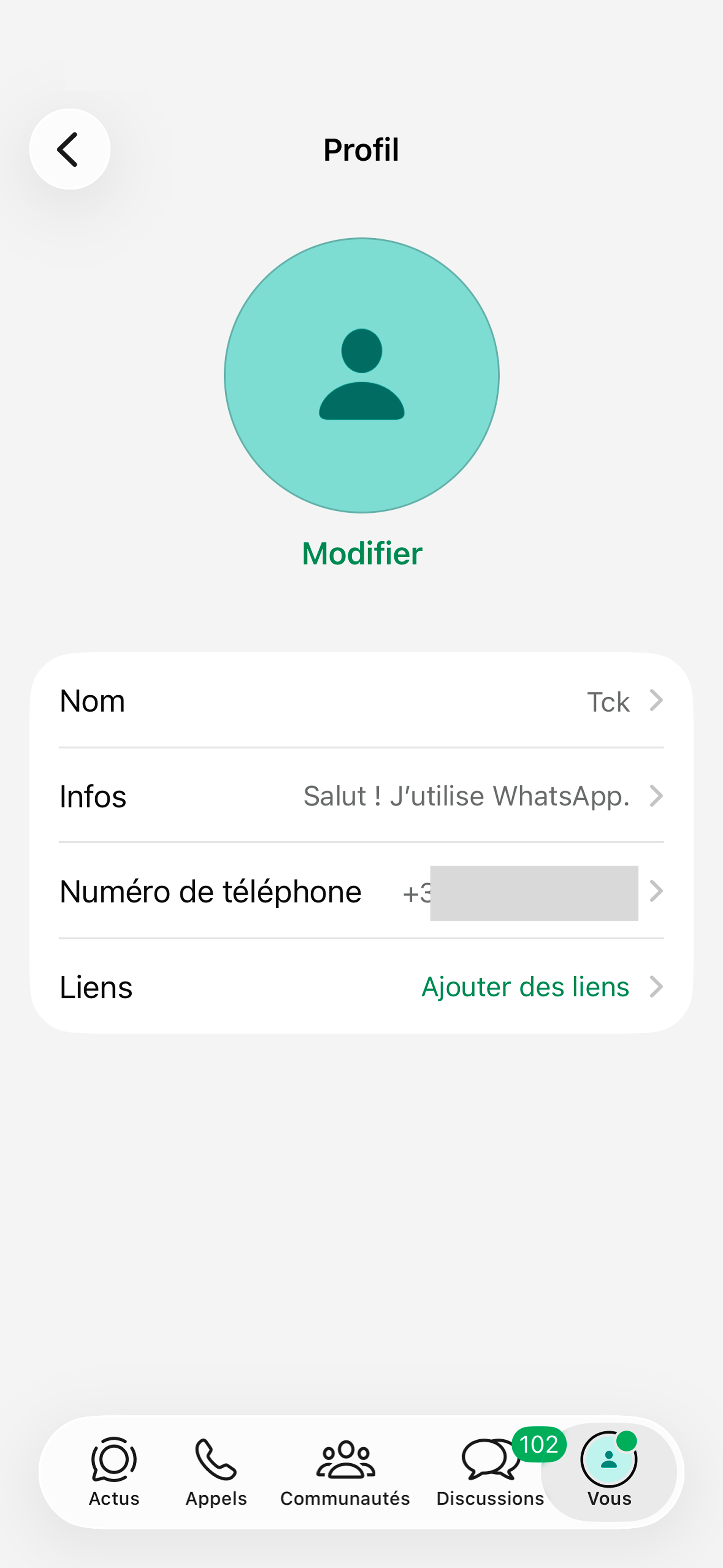 Numéro WhatsApp